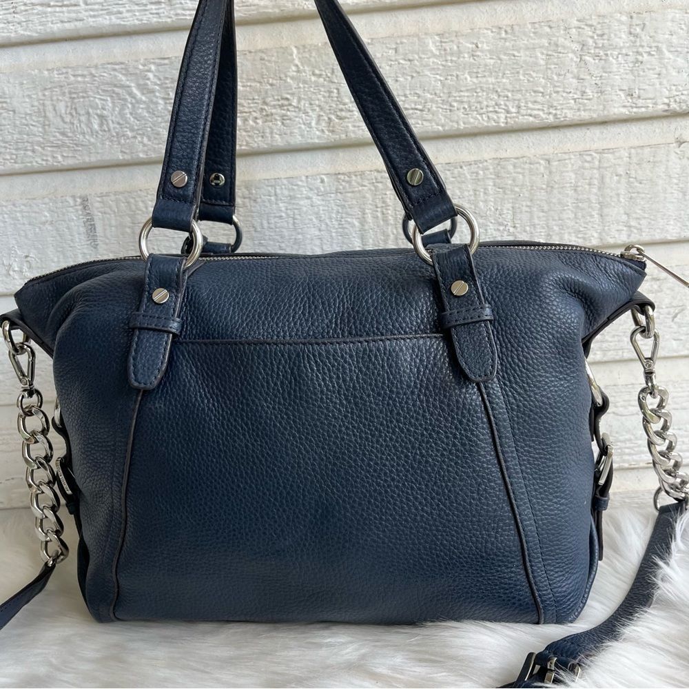 MICHAEL KORS Navy Blue Bedford Fulton Mercer Tote Satchel Crossbody Shoulder Bag - Picture 10 of 11